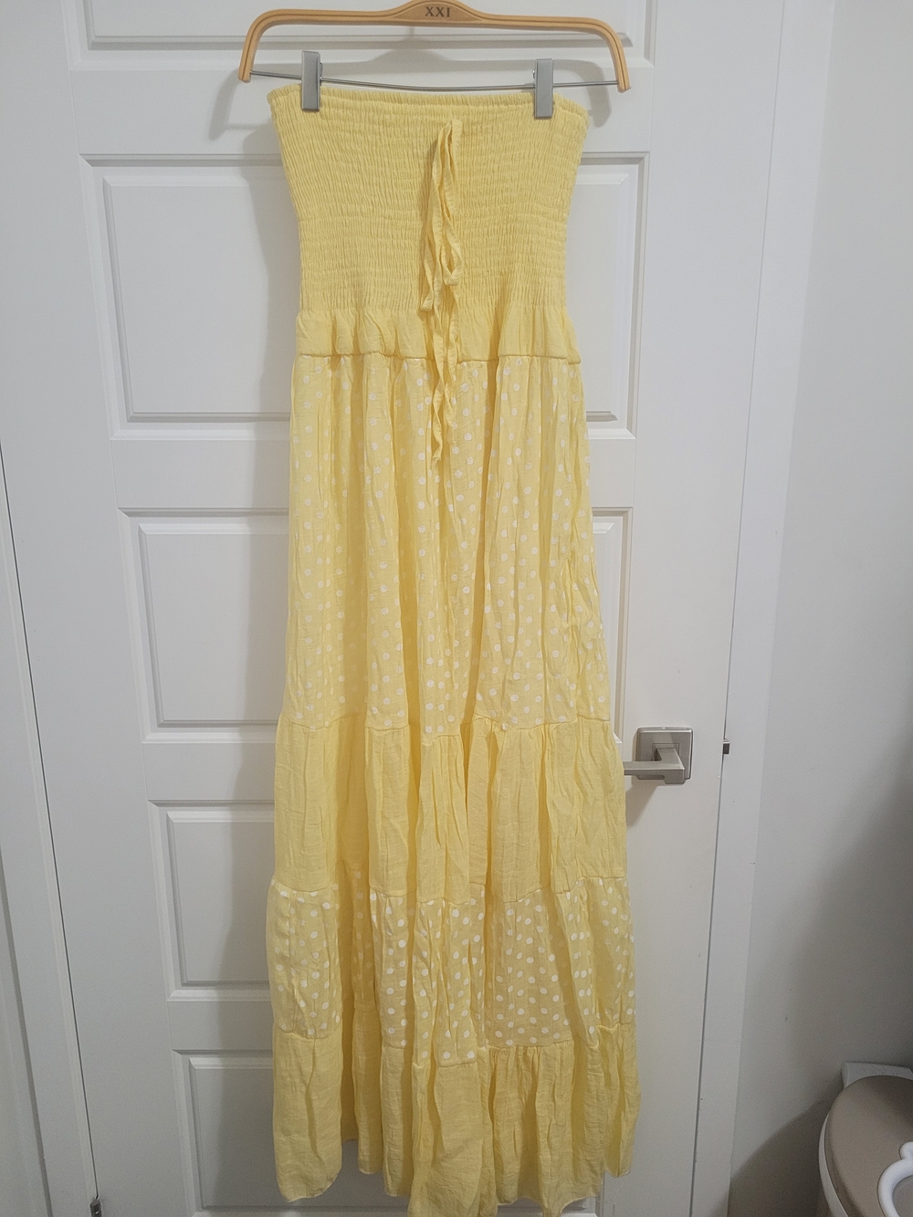Source Unknown Yellow Polka Dot Maxi Dress